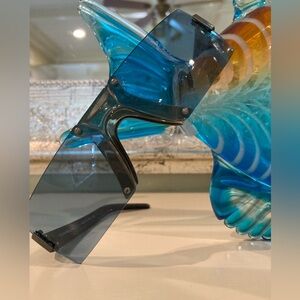 🍀WAS $460:Chanel Blue Shield Sunglasses on Metal with Case